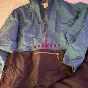 LLBean kids Teal and Black Half-Zip Jacket vintage
